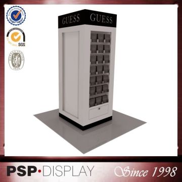 led wood sunglass showcase kiosk