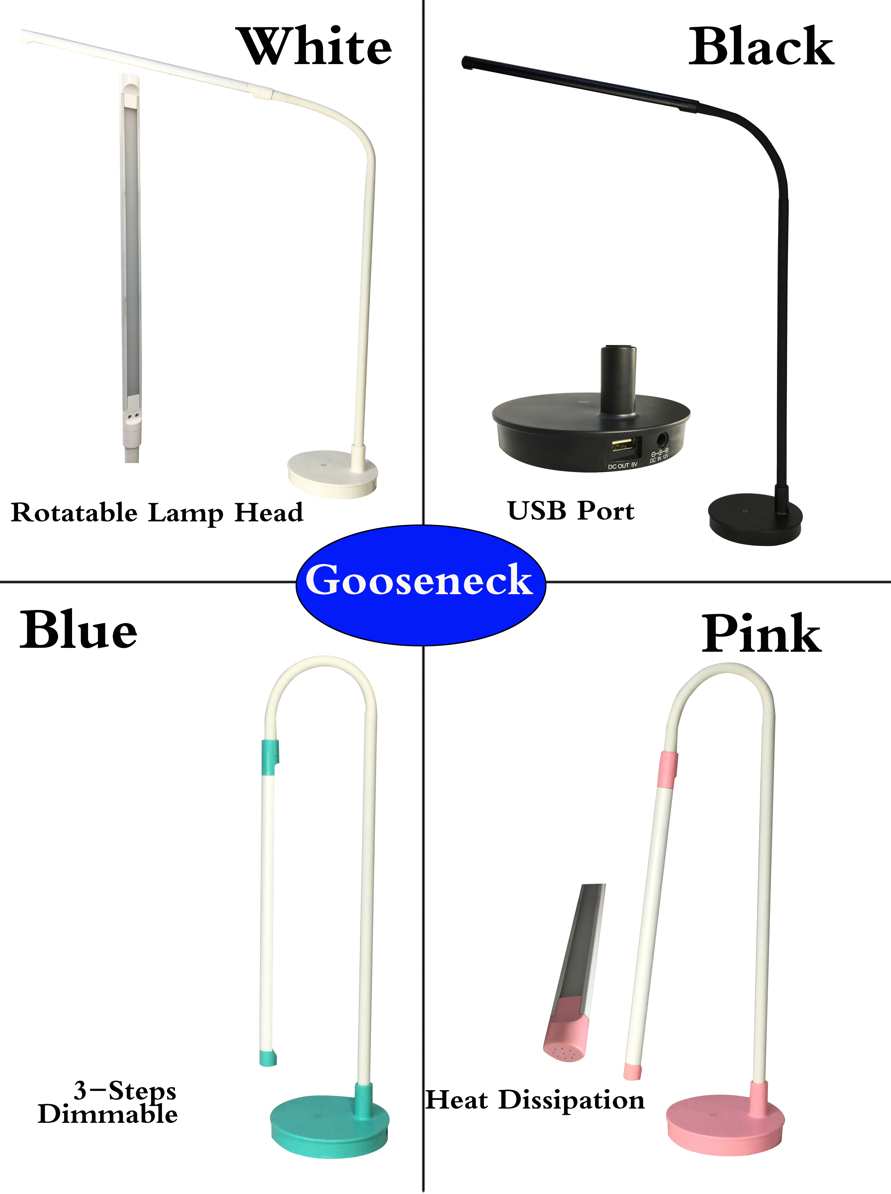 Gooseneck LED Desk Lamp