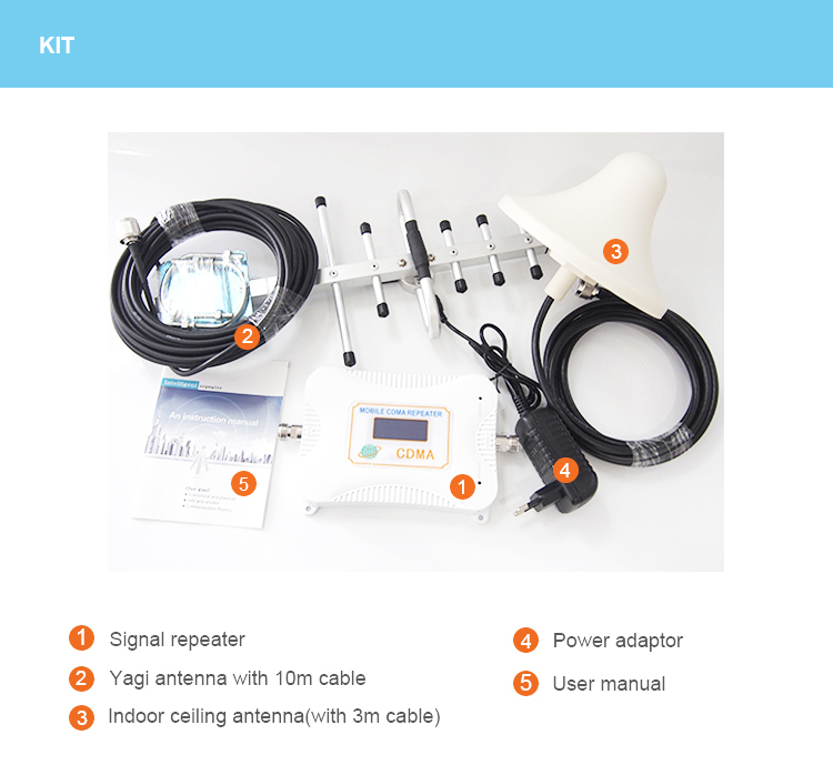 New Design Mini Cellular Repeater CDMA 850mhz 2G Network Car Signal Booster with Yagi Antenna