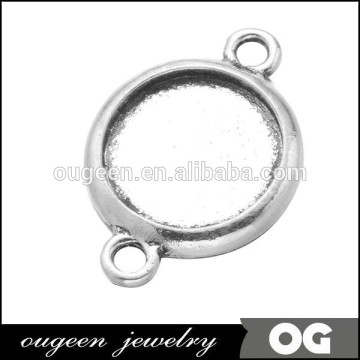 Inner size 14mm Antique Silver Plated Round Pendant Blank Trays