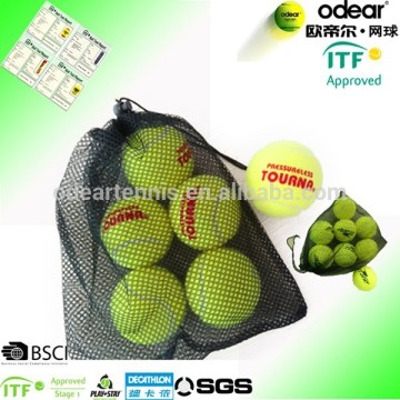 Cheap ployester tennis ball in mesh bag packing