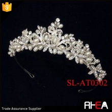 Floral Bridal Freshwater Pearl & Crystal Tiara Wedding Hair accessories