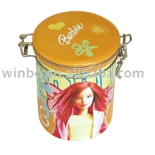 Cartoon Gift Round Shape Small Kids Tin Box