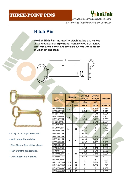 Yokelink Three Point Pins Catalogue 5