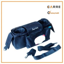 waterproof stroller organizer bag with diaper wipes pocket & shoulder strap