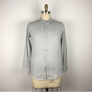 Light grey Casual Cotton Solid Shirt