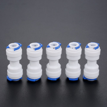 5Pcs RO Water System Equal Straight Connection Coupling Reducing Quick Fitting Reverse Osmosis Connector 1/4" 3/8" Hose