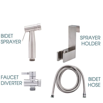 Toilet Bathroom Chrome Bidet Sprayer Set