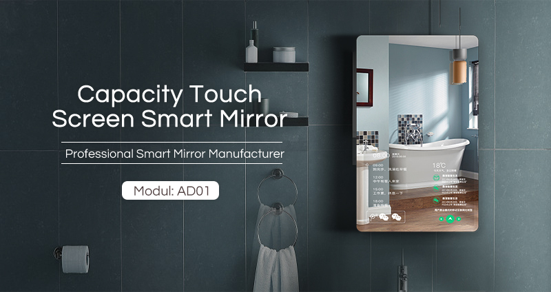 Smart touch screen interactive magic mirror tv lcd display screen advertising mirror with built in camera