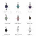 Beautiful Pendulum Dowsing Chakra Pendant with Chain Natural Gemstone Energy Healing Crystal 18MM Balls Point pendant