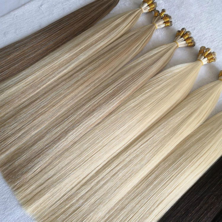 Top Quality European Cuticle Human Hair Double Drawn Hand Tied Weft Hair Extension