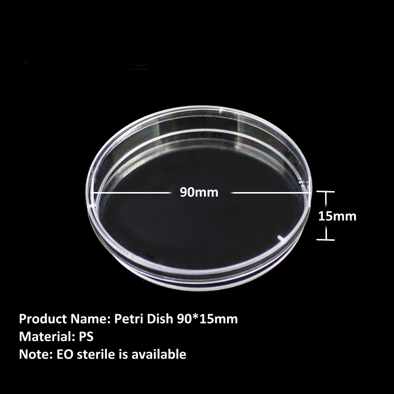Laboratory Disposable Plastic Sterile 90x15mm Agar Plates 9cm Petri Dish