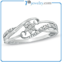 Unique design rings flower shaped diamond rings wholesale