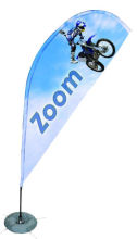 Rotatable Flying Beach Banner Polyester Graphic Trade Show Fabric Displays