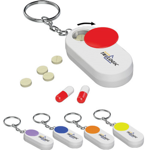 Porte-clés de la boîte promotionnelle pilule rotatif