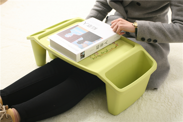 Multi-usage Double Side Plastic Laptop Desk With Organizer For Storage Table