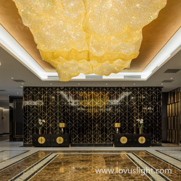 High luxury atmosphere chandelier hallway chandelier golden hotel hallway chandelier