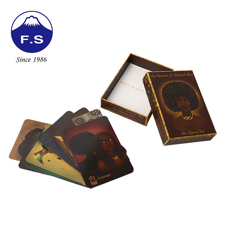 Brown Fashionable Woman Hair Style Game Card Set