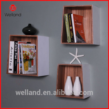 wood square wall shelf