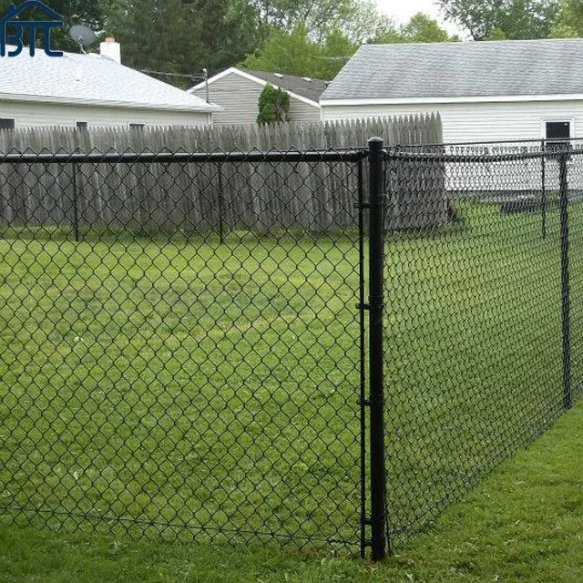 10 or 11 Gauge Galvanized Iron Chain Link Fence with Security Top Barbed Wire.