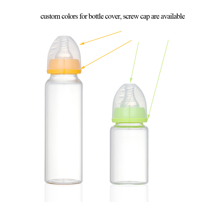 240ML Custom Anti Colic Eco Friendly Baby Milk Clear Baby Bottles Newborn Bottle Oem Glass Water Bottle