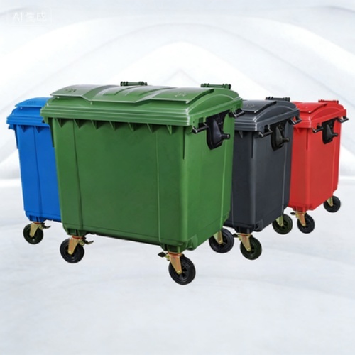 1100L Mobile Trash Cart with 360L Outdoor Bin