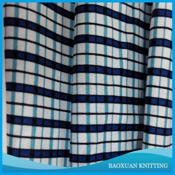 100%Rayon plaid Interlock Fabric Printed For shirt