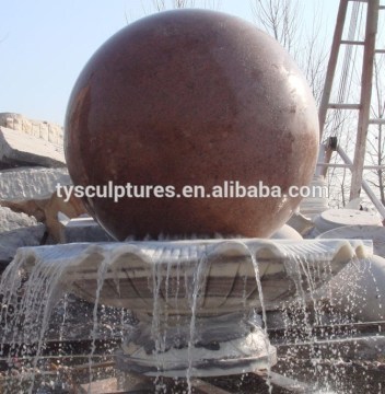 Natural stone fengshui granite rotating ball waterfall fountain