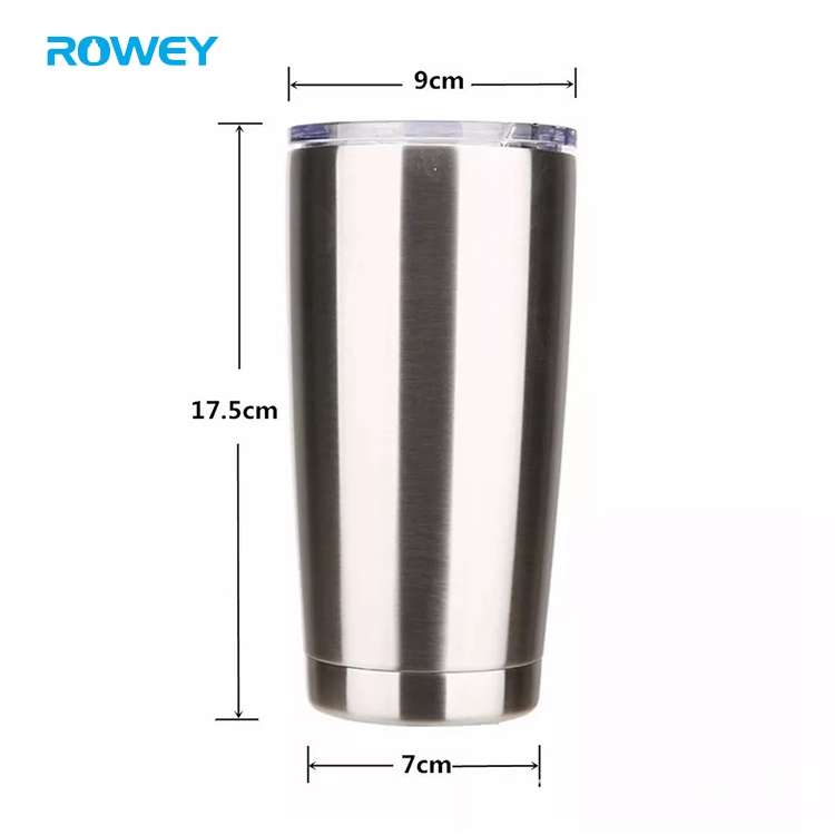 Double wall stainless steel stemless vacuum insulated wine tumbler
