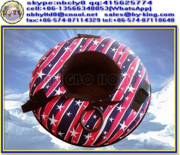 Rubber snow tubing gear , inflatable hard bottom snow tube , rubber inner tube for tubing