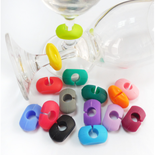 Χονδρικό 24 τεμ Sicicone Wine Glass Charms Ετικέτες