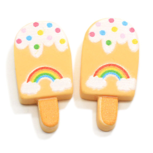 Populaire Plaksteen Kleurrijke Popsicle Resin Charms Zoete Kegel Simulatie Zomer Voedsel Kralen Cabochon Sleutelhanger DIY Decoratie