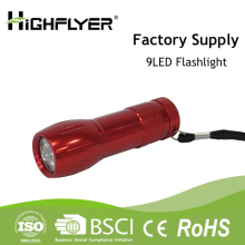 Highflyer cheap 9*led flashlight promotional gift torch with hand strap