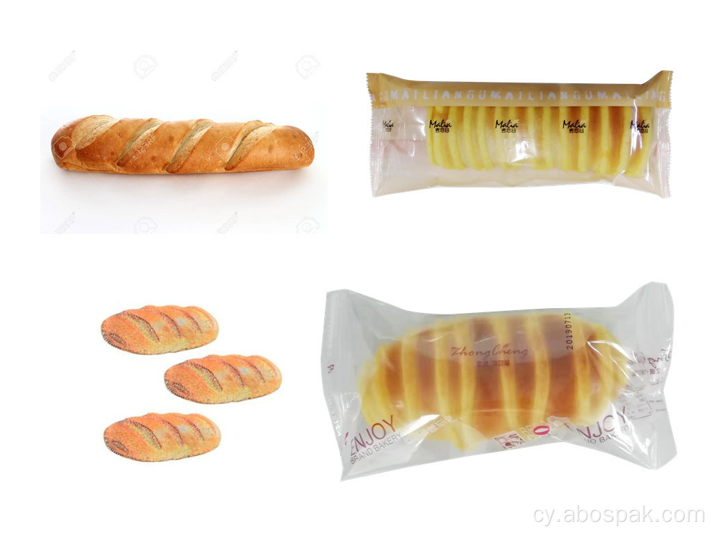 peiriant pacio bwyd bag gobennydd baguette awtomatig