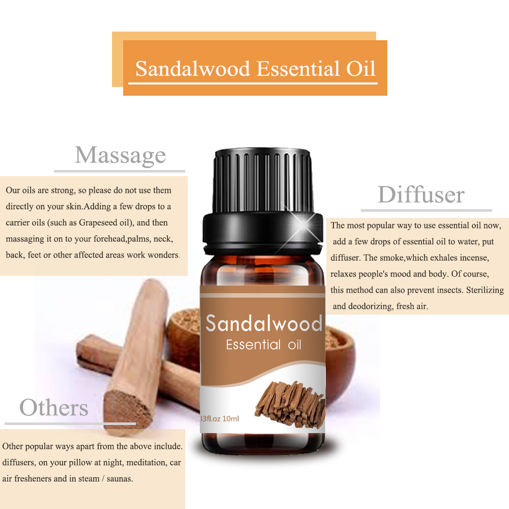 Grosir curah 100% wewangian murni Sandalwood Essential Oil