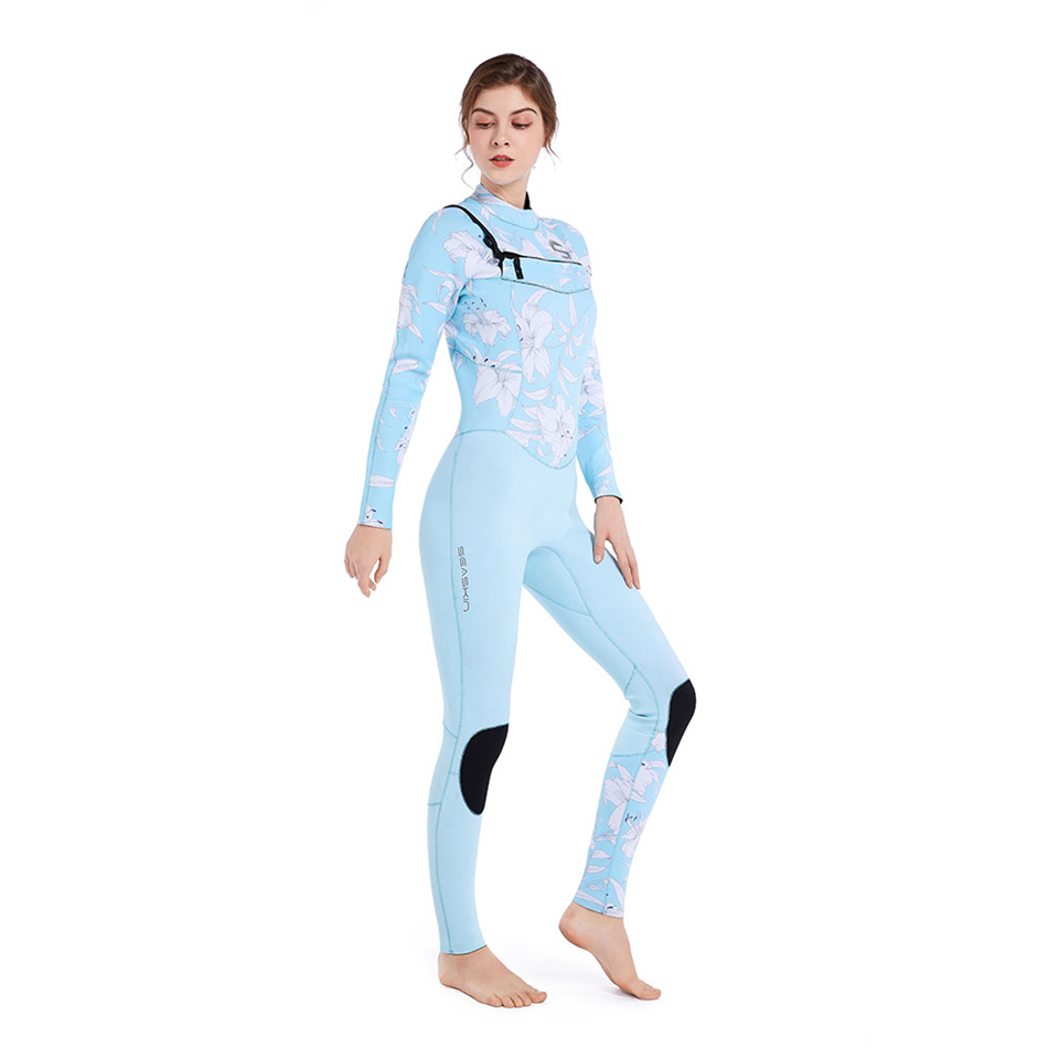 Seaskin Girls 3/2mm Göğüs Zip Vapur Wetsuits