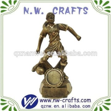 Polyresin soccer female figurine