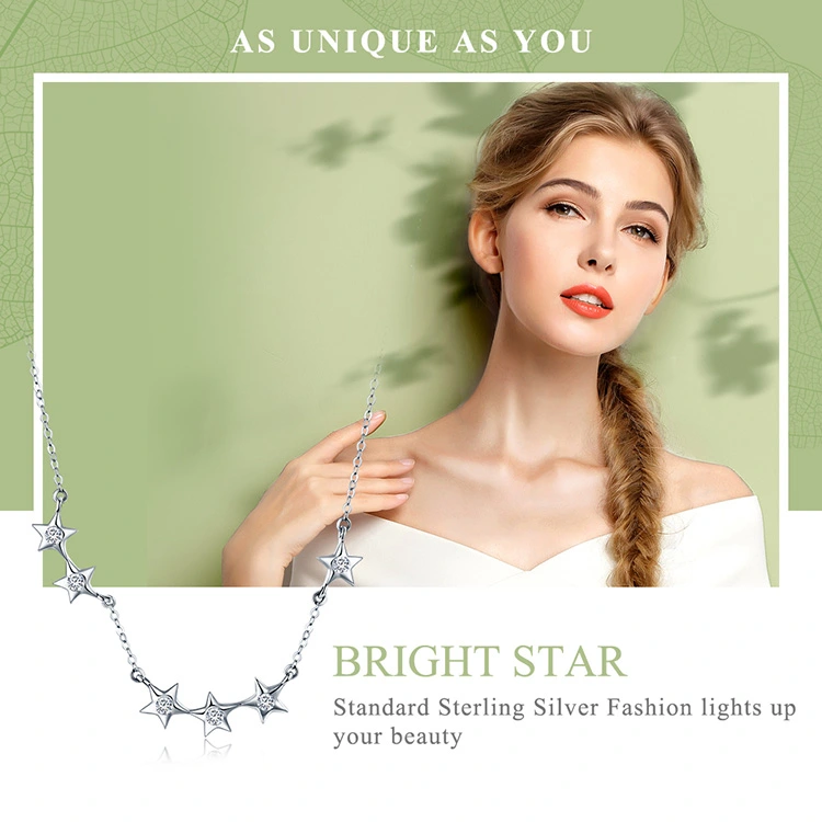 Dazzling CZ Stackable Star Pendant Necklaces Jewelry Gift