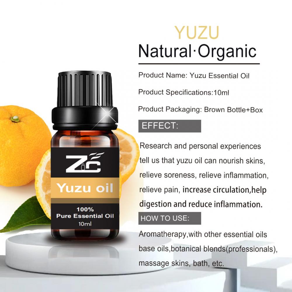 Óleo essencial de Yuzu 100% puro para massagem corporal para cuidados com a pele