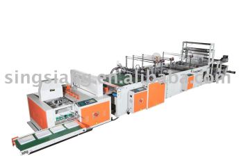 Fully automatic draw tape garbage bag making & folding machine