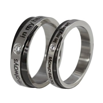 Wholesale 2015 Fashion CZ Alphabet letter bands couple rings