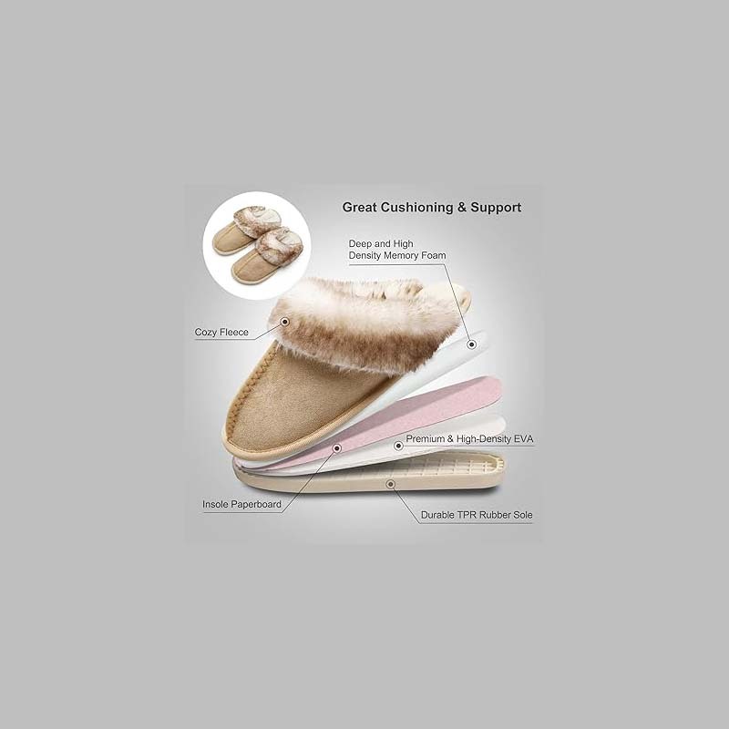Besroad Winter Furry House Slippers