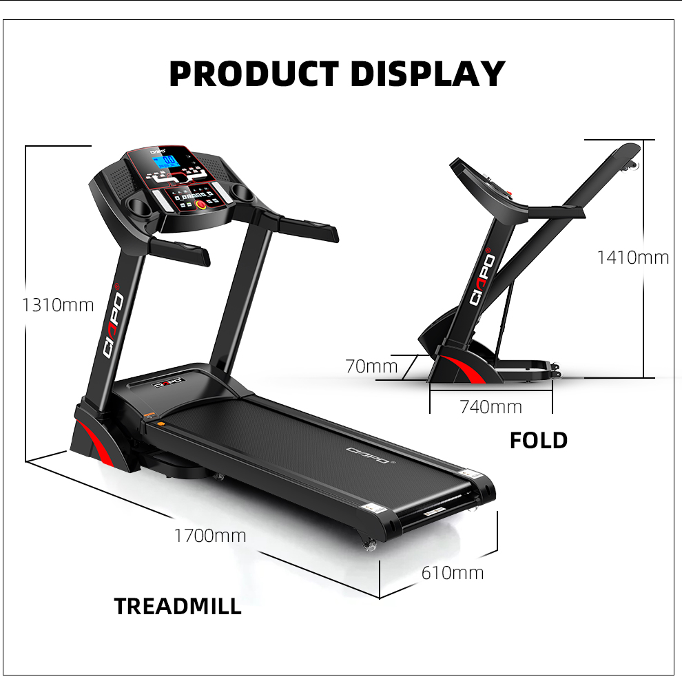 CIAPO CP-A6 Home Folding Running Machine Electric Treadmill Rueda de andar Inclinaison automatique