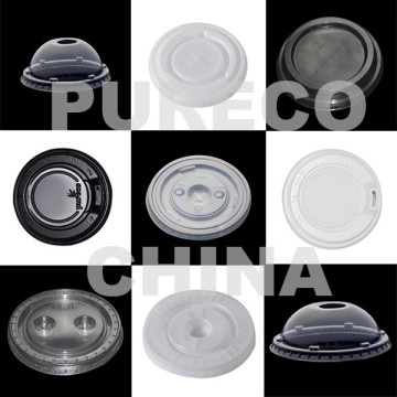 disposable plastic PS PET flat lids dome lids coffee cup sipper lids manufacturer