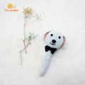 Handgjord Amigurumi Dog Crochet Baby Rattle Ring