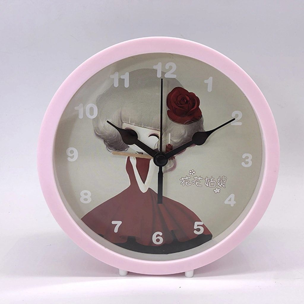 130mm Pink Desk Hanging Alarm Clock