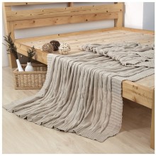 15PKBL02 2016 new knitting cable silk cashmere throw blanket