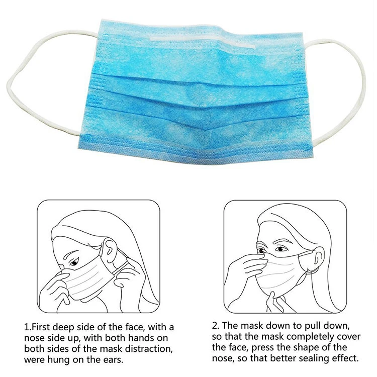 High Quality Non Woven Disposable 3 Ply Ear Loop Dust Anti Face Mask