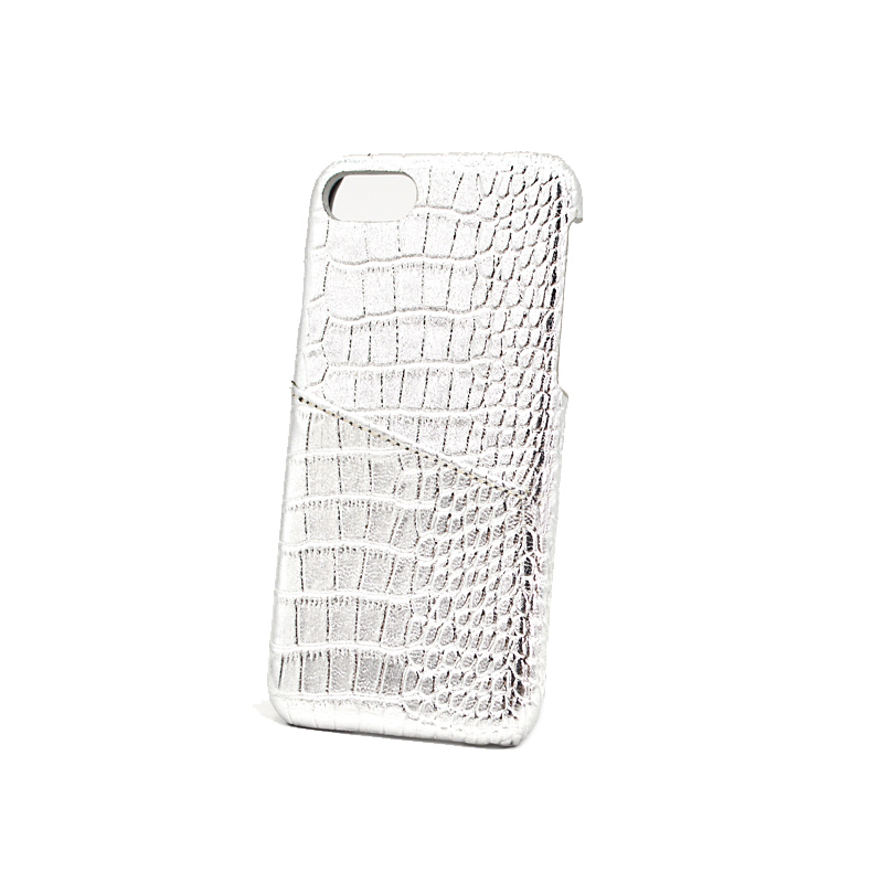 Capa de telefone de suporte de cartão de couro de crocodilo para Iphone