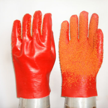 Luvas de pellet de palma em PVC vermelho 27cm